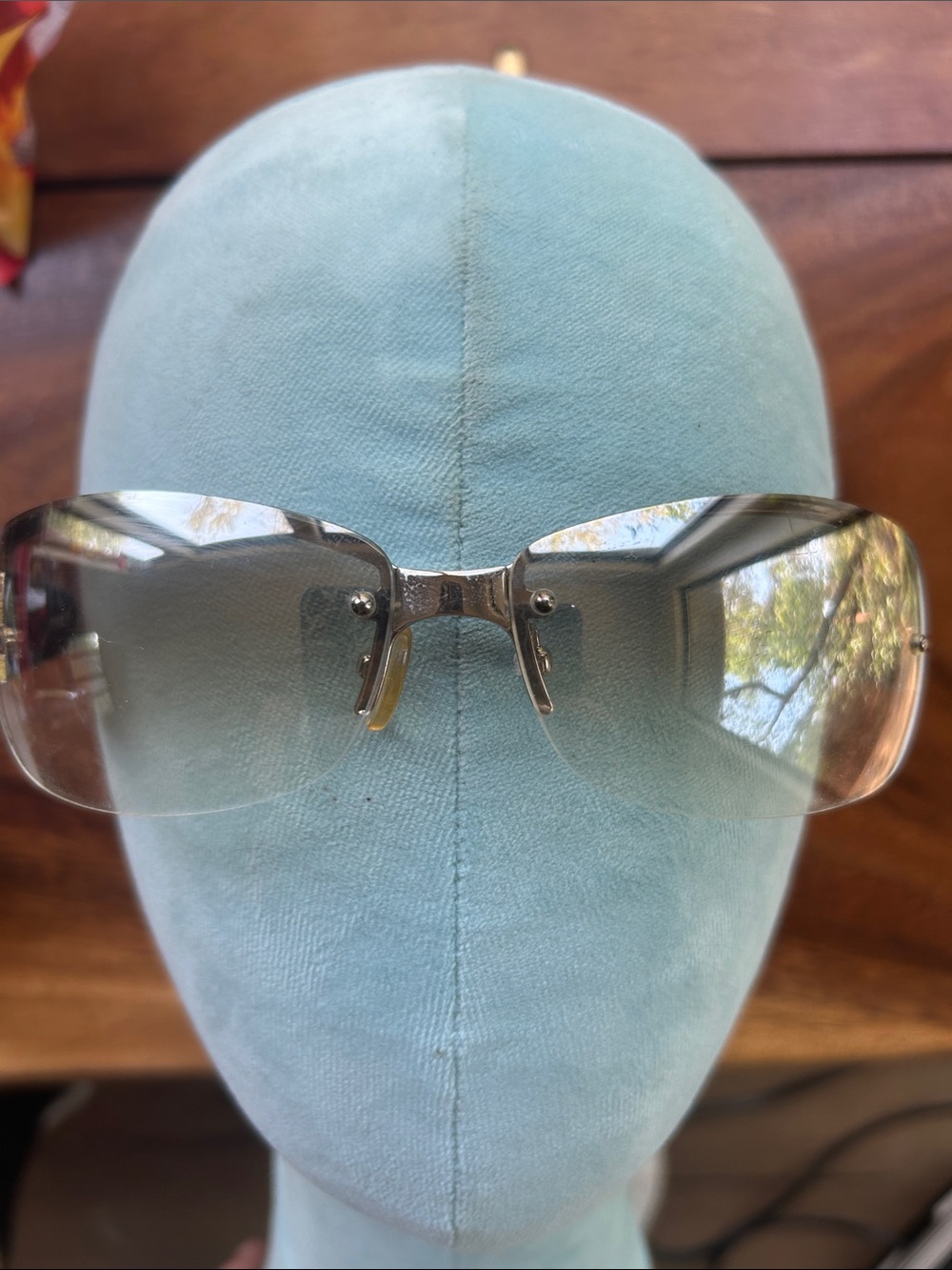 Relic Rimless Sunglasses - Silver Frame, Clear Gradient Lenses